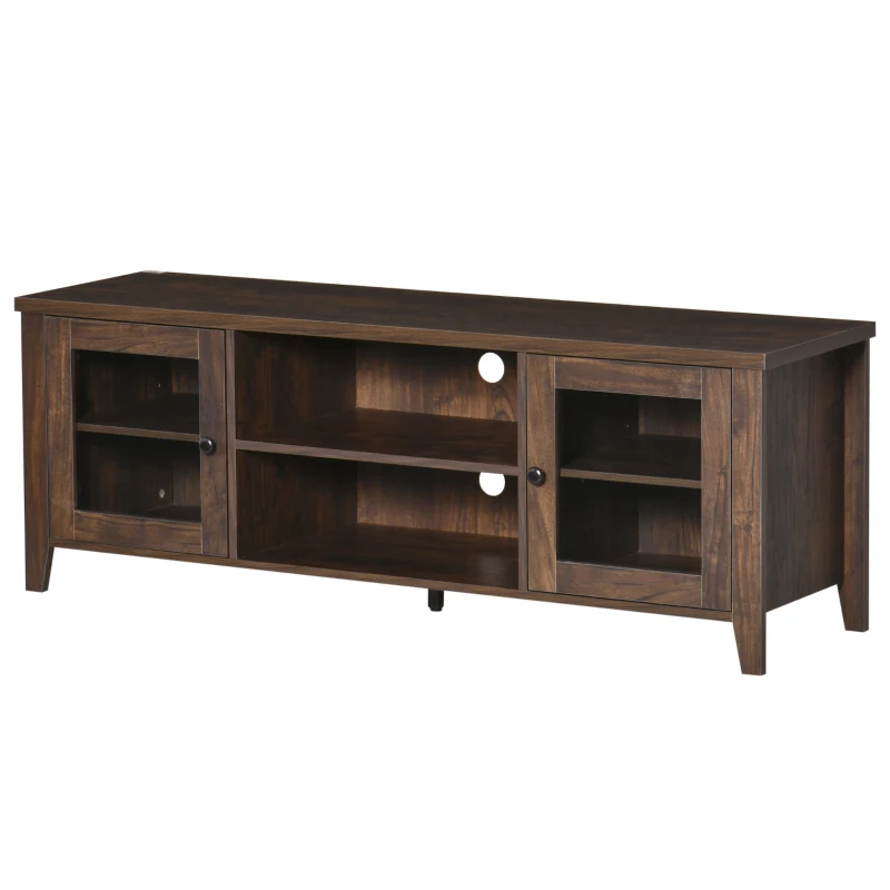 HOMCOM Fireplace TV Stand for TVs up to 60 inches, Wood TV Cabinet w/ Storage Doors or Living Room, Office, Coffee
