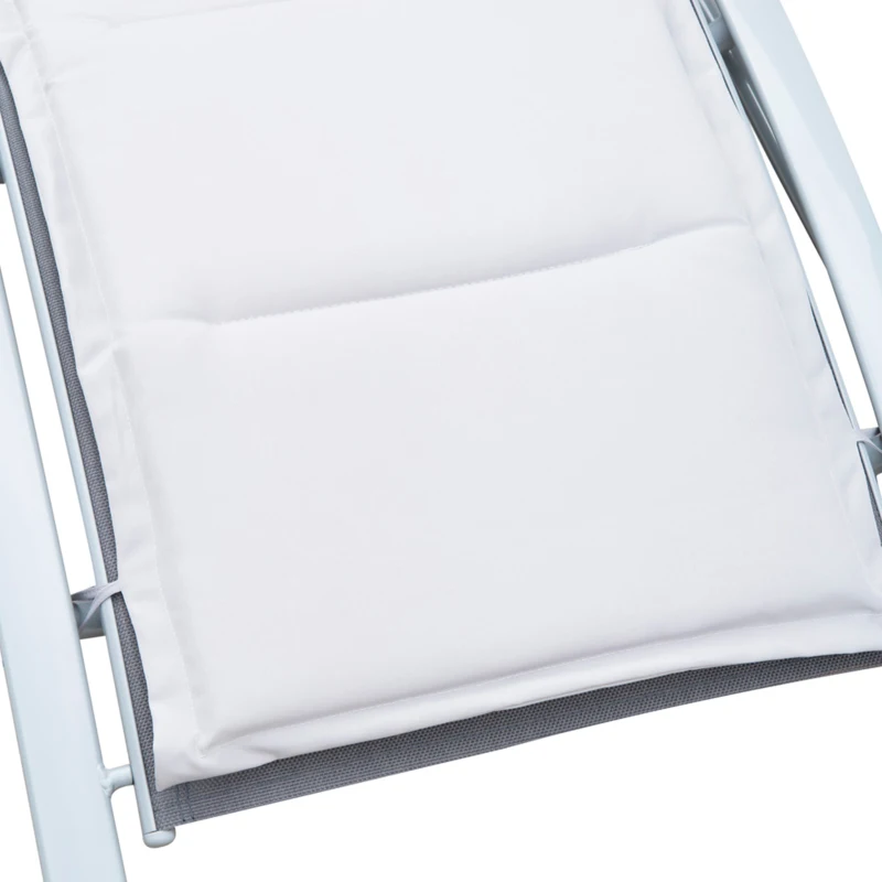 Outsunny Patio Reclining Chaise Lounge with Cushion and Padded Pillow Grey