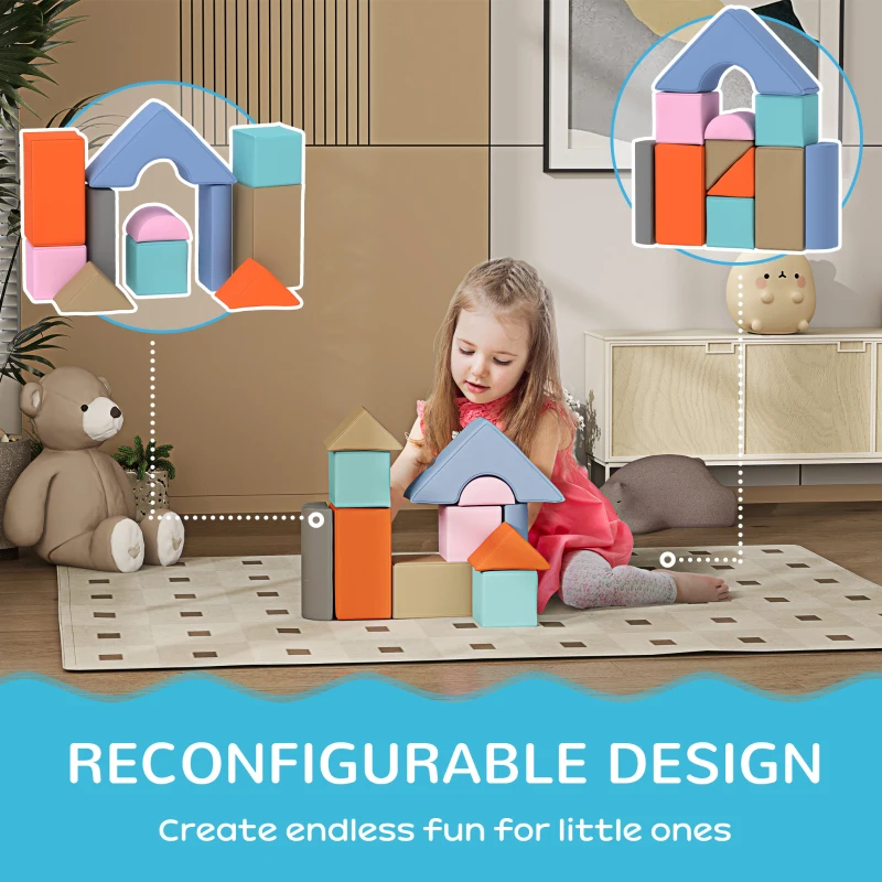 Qaba 11 Piece Soft Play Set for Toddlers 6-72 Months, Child Development & Color Coordination, Contemporary
