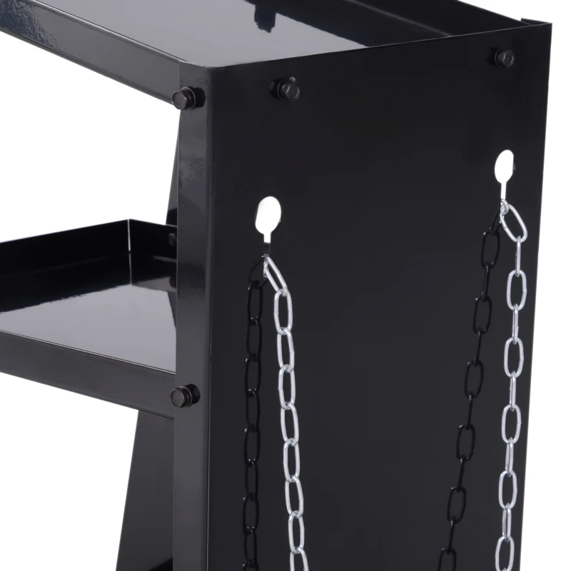 DURHAND 3 Tier Welding Cart Welder Trolley Garage Welding/Plasma Cutter Cart for Tanks Gas Bottles w/ Safety Chain Black