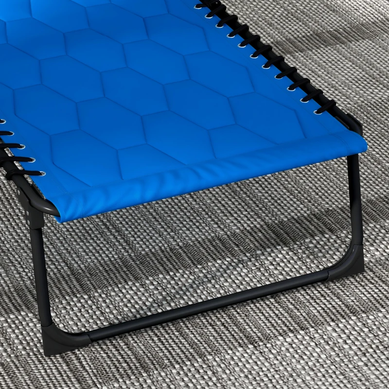 Outsunny Folding Chaise Lounge Set with Reclining Back, 25.6" x 74" x 14.2", Blue