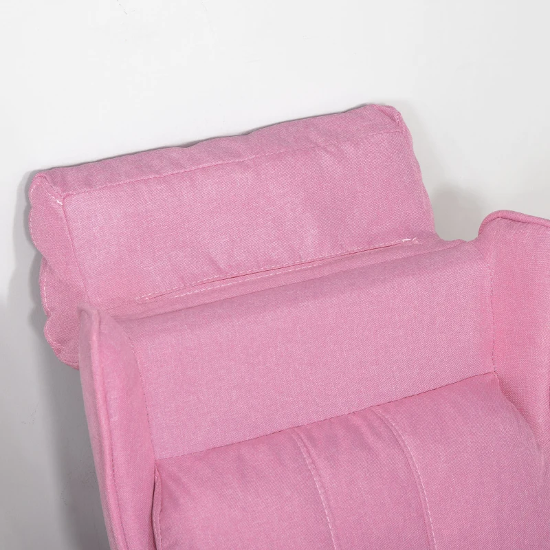 Qaba Kids Recliner Chair Children Sofa Angle Adjustable Single Lounger Armchair Gaming Chair with Footrest 2 Side Pockets for 3-5 Years, Light Pink