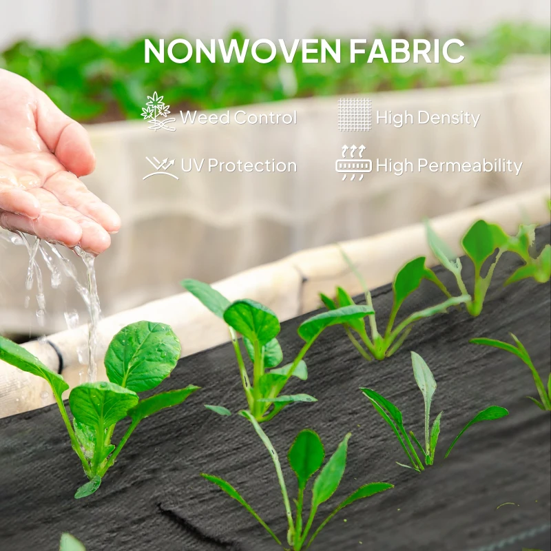 Outsunny 6FT x 300FT Weed Barrier Landscape Fabric, 5oz Heavy Duty Woven Weed Control Fabric for Landscaping