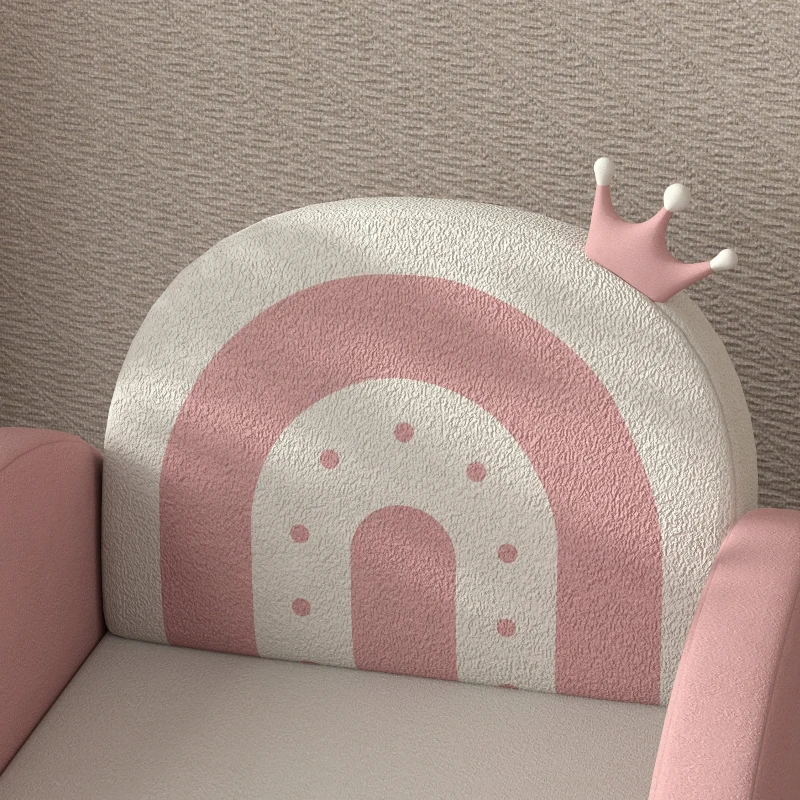 Qaba Kids Rocking Chair, Princess Crown Toddler Chair, Children's Armchair Rocker for Bedroom, Playroom, Pink