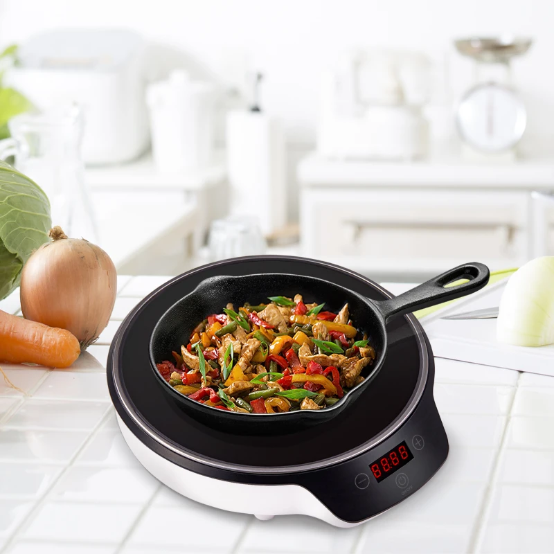 HOMCOM Portable Induction Cooktop, 1500W Electric Countertop Burner with LCD Display and Sensor Touch, Induction Hot Plate with 8 Power Settings and Crystal Glass, Black
