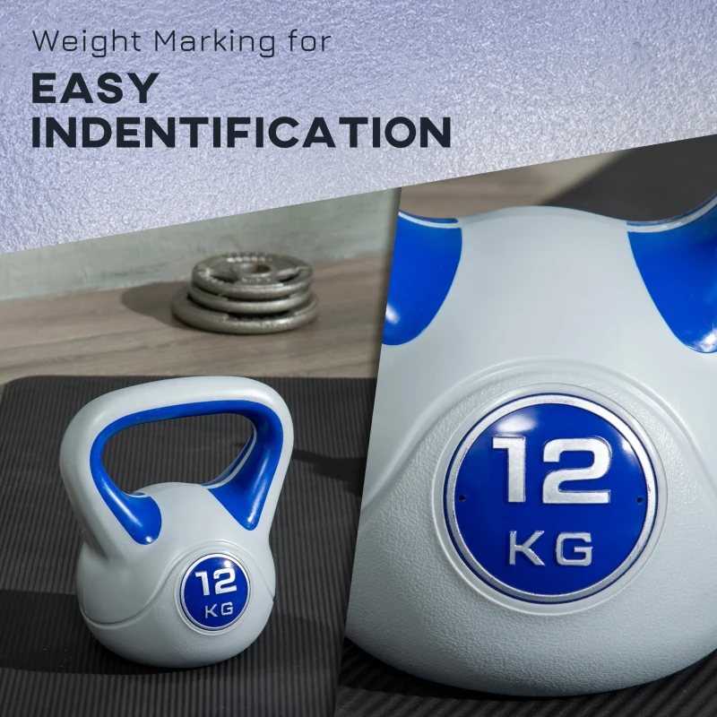 Soozier 26 lb Soft Kettlebell, Sand Filled Weight with Grip Handle, Solid Kettlebell Weight for Full Body Workout, Dark Blue