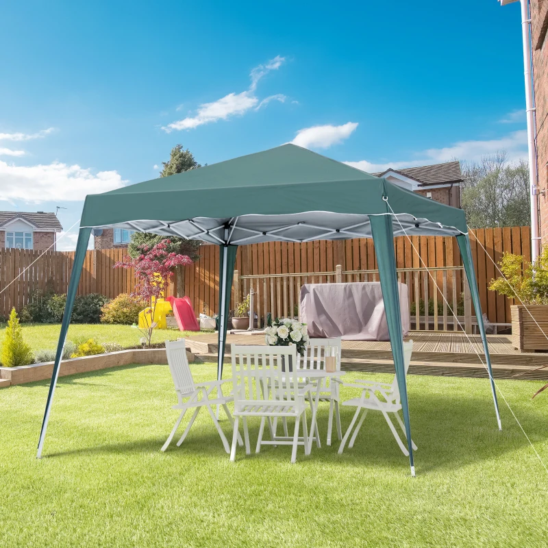 Outsunny 8' x 8' Pop Up Canopy, Outdoor Foldable Tent, Portable Canopy Tent with Carrying Bag for Camping, Party, Picnic, Green