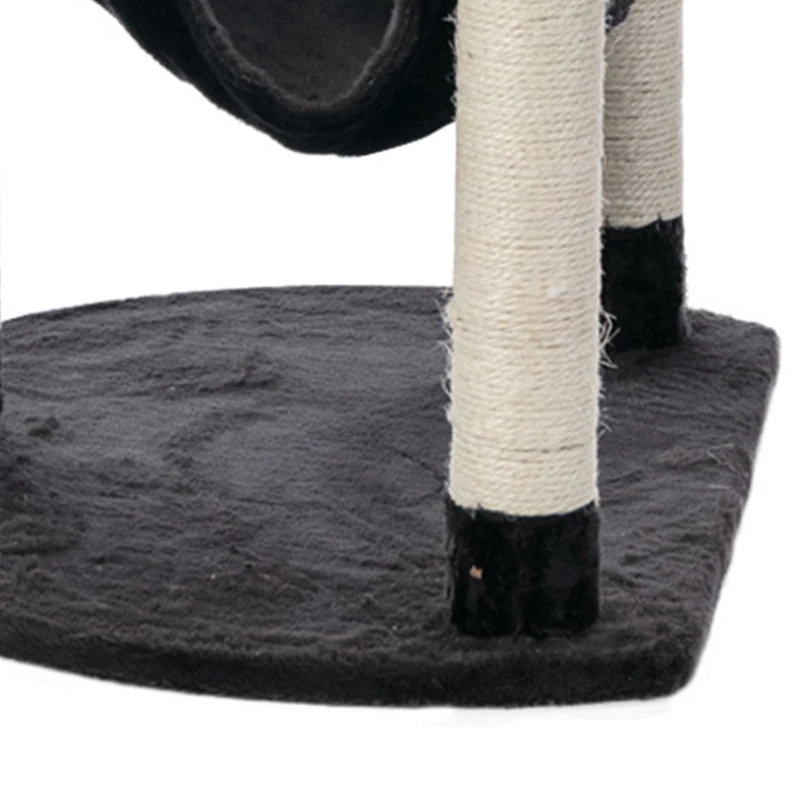 PawHut 60" Multi-Level Plush Cat Tree, Tall Cat Tower with Scratching Posts and 2 Hammocks, Dark Grey