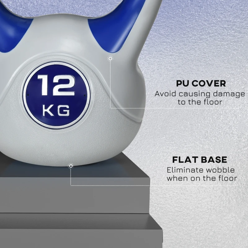 Soozier 26 lb Soft Kettlebell, Sand Filled Weight with Grip Handle, Solid Kettlebell Weight for Full Body Workout, Dark Blue