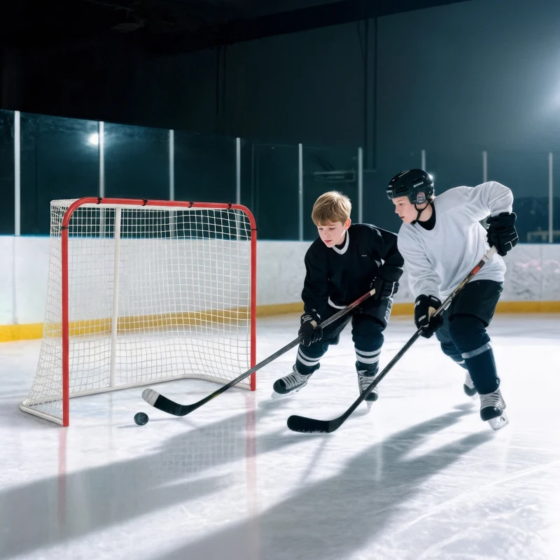Soozier Hockey Net, All Weather Street Hockey Goal with Steel Frame, PE Mesh for Backyard, Easy Assembly