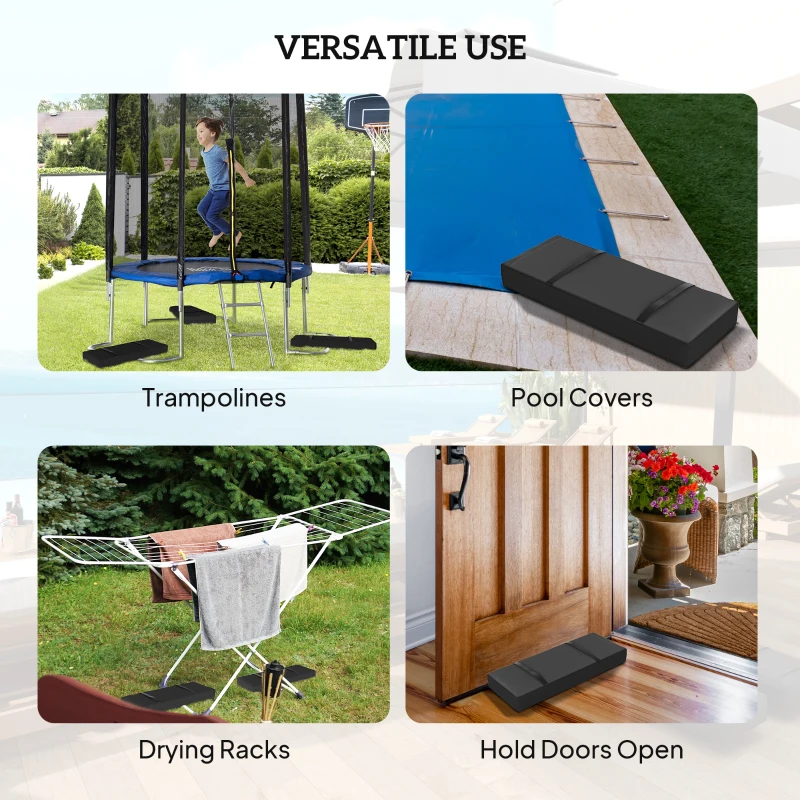 Outsunny 4PCS Patio Umbrella Base Weight Bag, Umbrella Stand Weights with Handles, 33 lbs with Sand Filling, Patio Umbrella Weights for Offset/Cantilever Umbrella Stand Base, Black