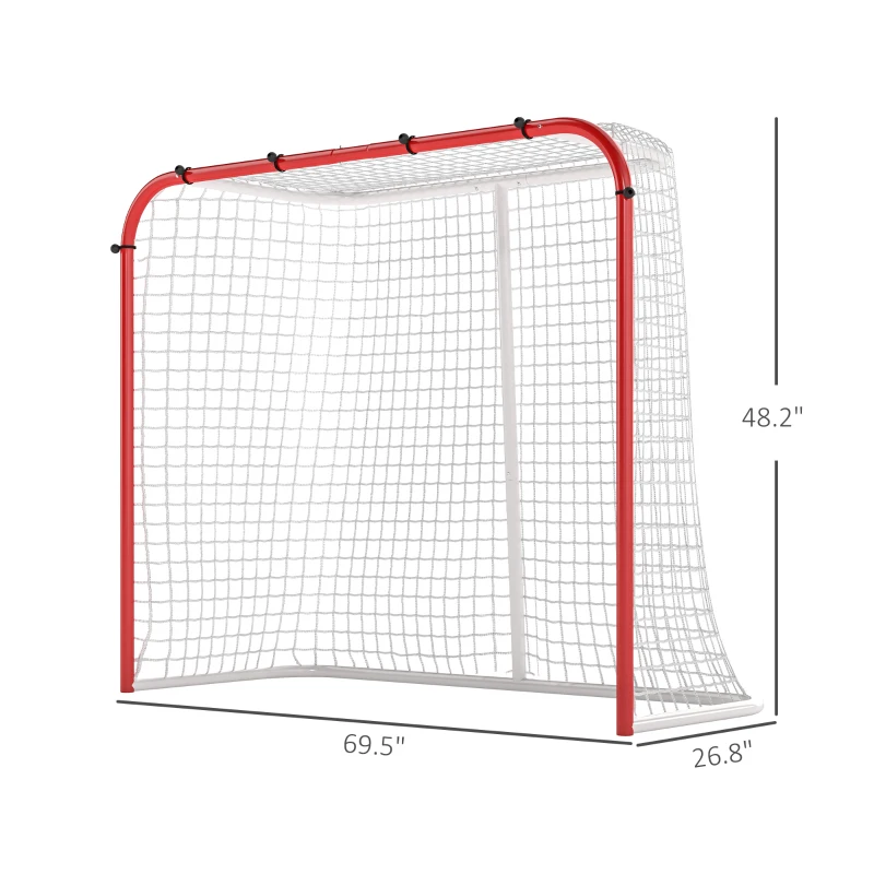Soozier Hockey Net, All Weather Street Hockey Goal with Steel Frame, PE Mesh for Backyard, Easy Assembly
