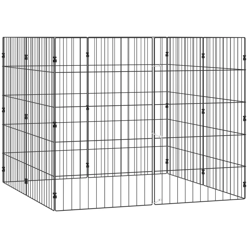 PawHut Foldable Metal Exercise Dog Playpen, Expandable Pet Fence for Small & Medium Dogs, 20" x 32", 8 Panels, Black