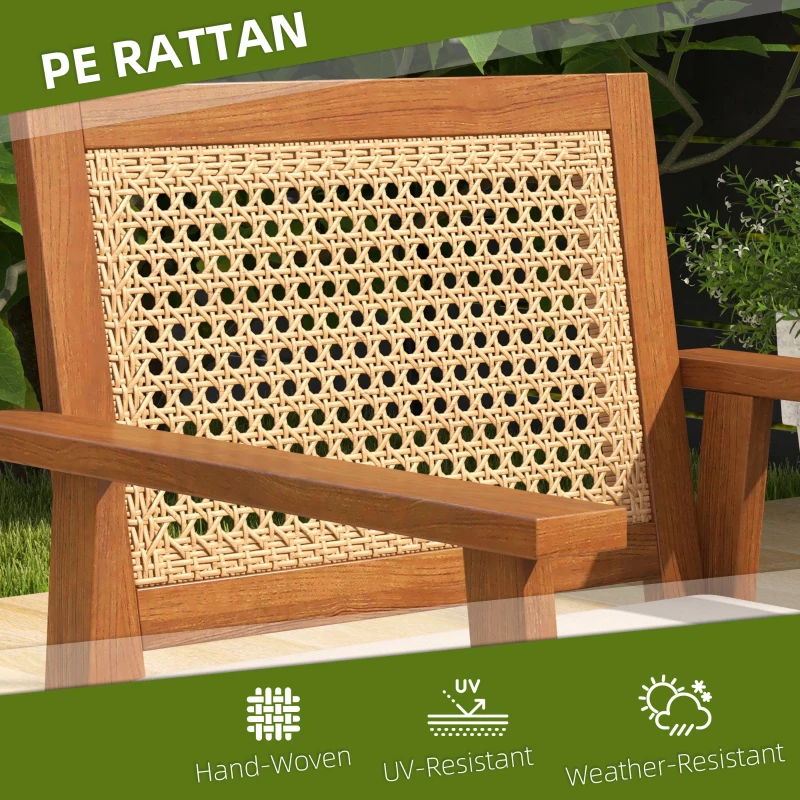 Outsunny 4 Pcs Patio Furniture Set Wicker Furniture Set w/ Seat Cushions with Loveseat Sofa, Seat Cushions for Garden, Backyard
