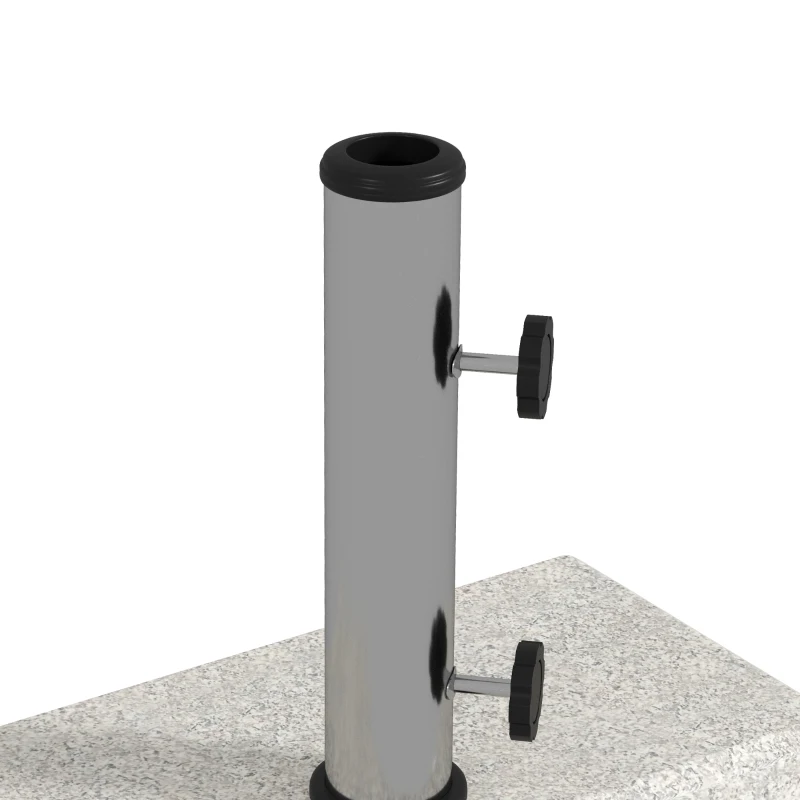 Outsunny 55 lbs Half Granite Parasol Base, Outdoor Umbrella Stand Weight for 1.3", 1.5", 1.9" Umbrella Poles, Grey