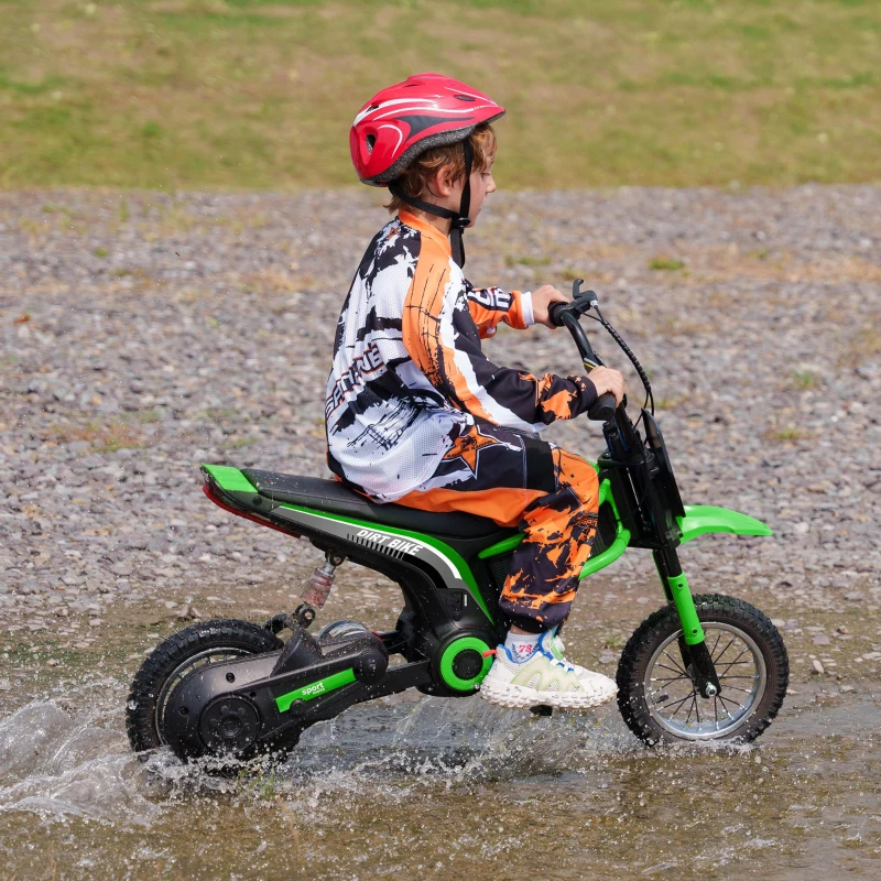 Aosom 24V 350W Electric Dirt Bike Up to 15 MPH w/ Twist Grip Throttle, Green