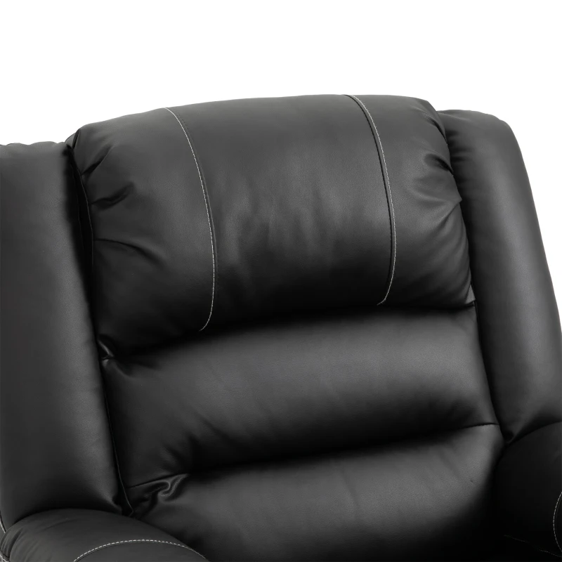 HOMCOM Vibrating Massage PU Leather Recliner Chair, Footrest with Remote Control, and 8 Massaging Points, Black