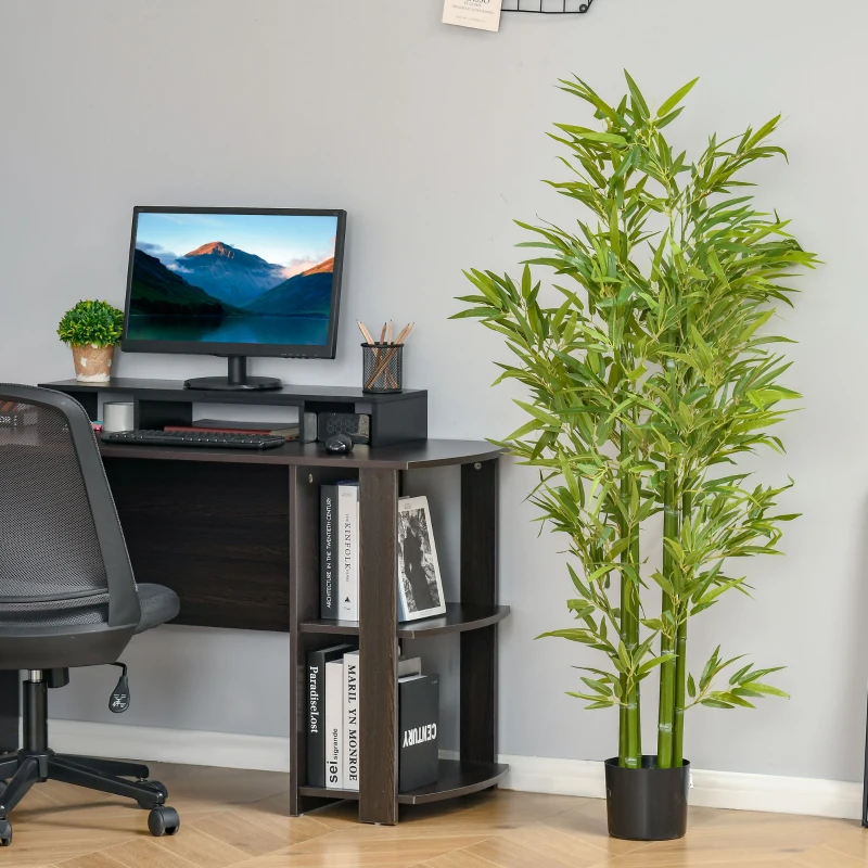 HOMCOM 5FT Artificial Bamboo Tree Faux Decorative Plant in Nursery Pot for Indoor Décor