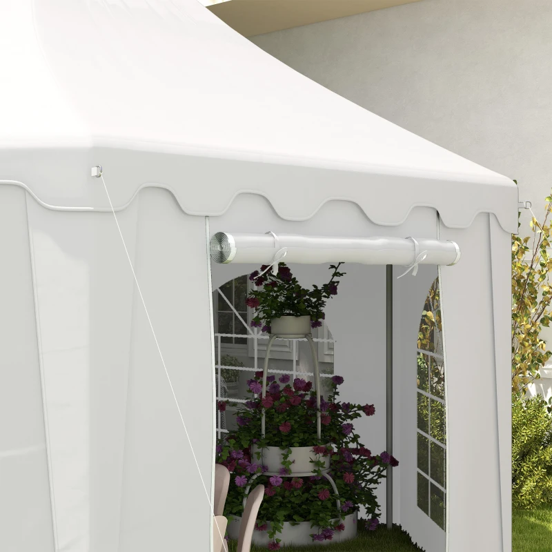 Outsunny 22.3' x 16.4' Large Party Tent Canopy Shelter with Carrying Bags and 2 Doors for Parties, Wedding, Events, BBQ Grill