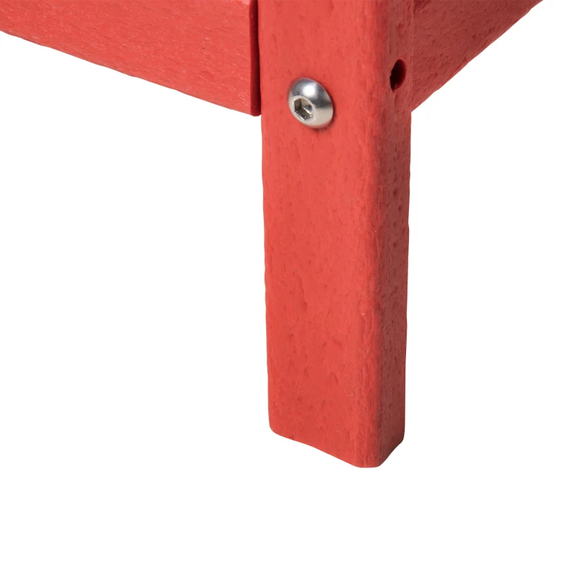 Outsunny Patio Side Table, 15" Square Outdoor End Table, HDPE Plastic Tea Table for Adirondack Chair, Backyard or Lawn, Red