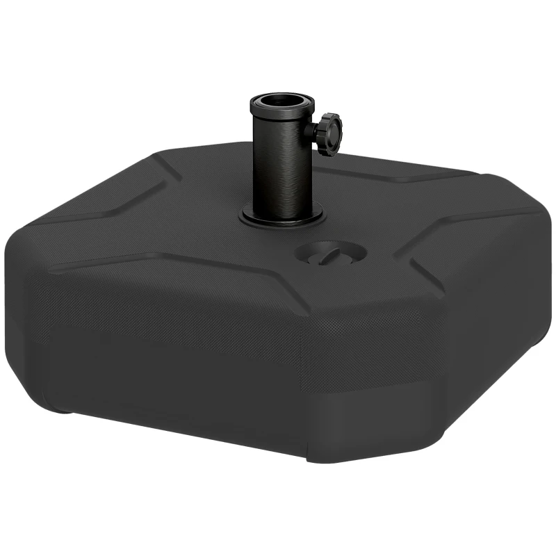 Outsunny Square Patio Umbrella Base Holder, Heavy Duty Outdoor Umbrella Stand Base, Black