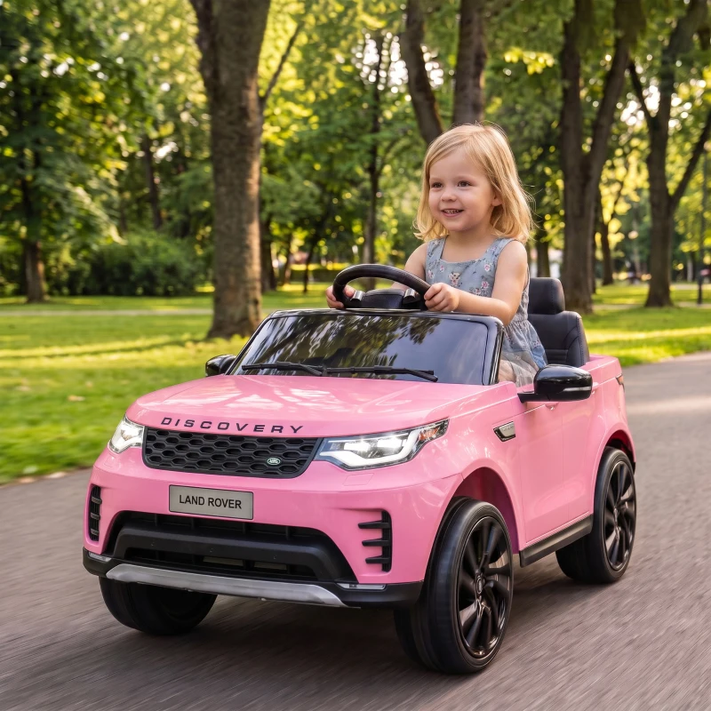 Qaba 12V Electric Car for Kids, Licensed Land Rover Ride on Car with Parent Remote, Soft Start, 4 Wheel Suspension, Pink
