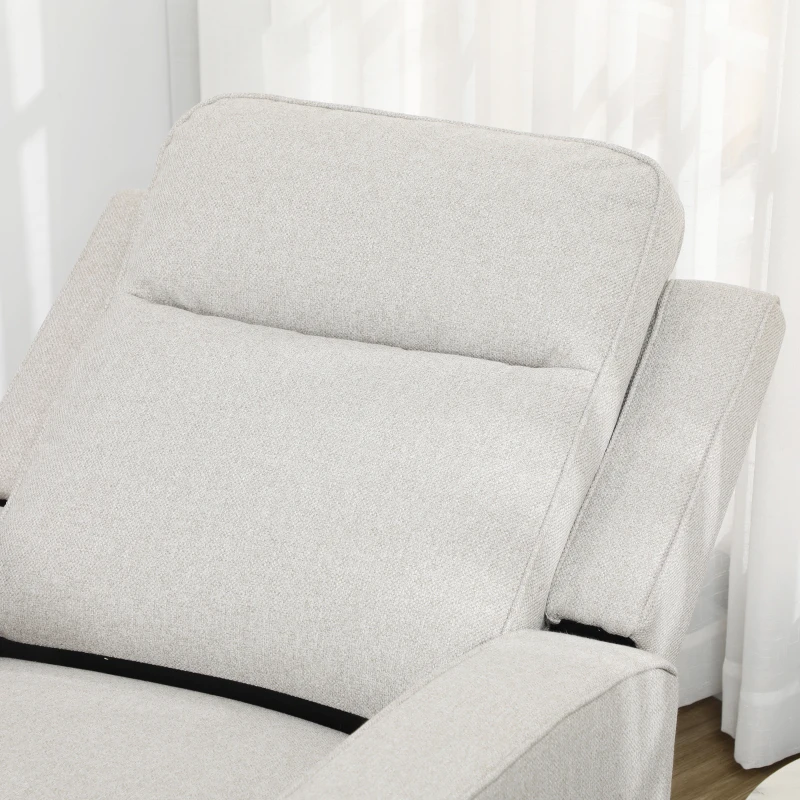 HOMCOM Electric Power Recliner, Wall Hugger Armchair with USB Charging Station, Sofa Recliner with Linen Upholstered Seat and Retractable Footrest, Cream White