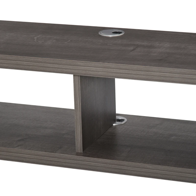 HOMCOM Wall Mounted TV Stand, Media Console Floating Storage Shelf for Living Room or Home Office, Dark Grey
