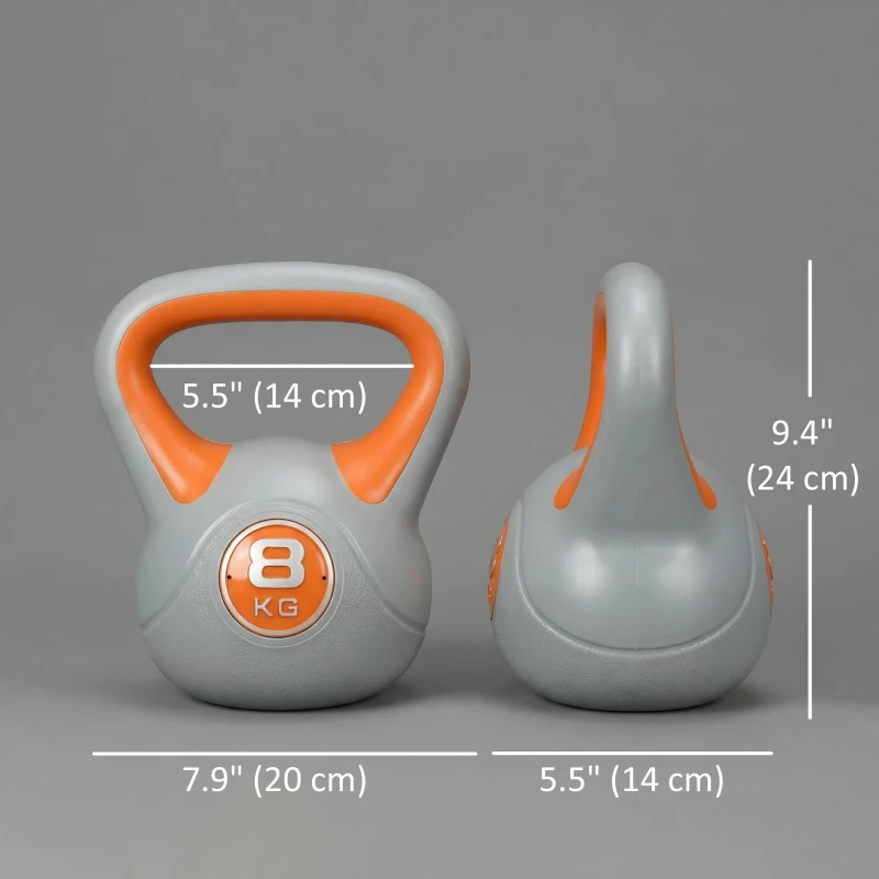 Soozier 18 lb Soft Kettlebell, Sand Filled Weight with Grip Handle, Solid Kettlebell Weight for Full Body Workout, Orange