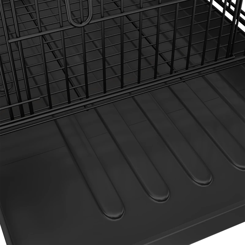 PawHut Bird Cage Portable w/ Slide-Out Tray Travel Cage for Parakeets w/ Perch & Food Bowls Black
