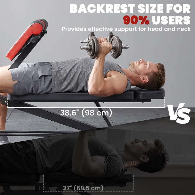 Soozier Adjustable Weight Bench Roman Chair Exercise Training Multi-Functional Hyper Extension Bench Dumbbell Bench Ab Sit up Decline Flat Black and Red
