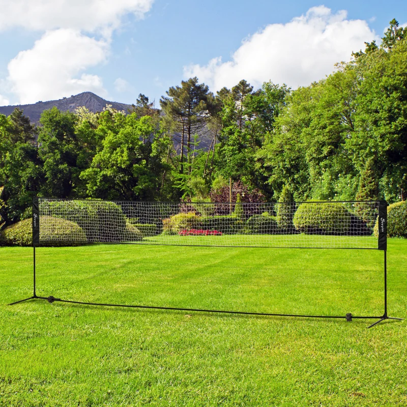 Soozier All-in-1 Badminton Set, Height Adjustable for Pickleball, Volleyball, Badminton, Backyard, Beach, Driveway Game