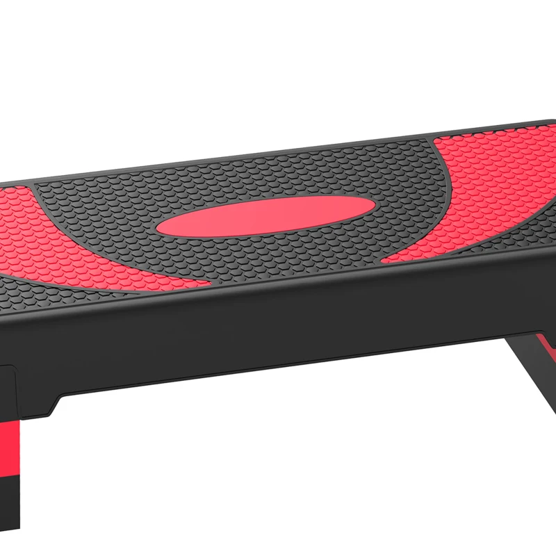 Soozier Adjustable Aerobic Stepper, Exercise Step Platform, Step Exercise Trainer, Workout Fitness Yoga Risers, 4"-6"-8", Red