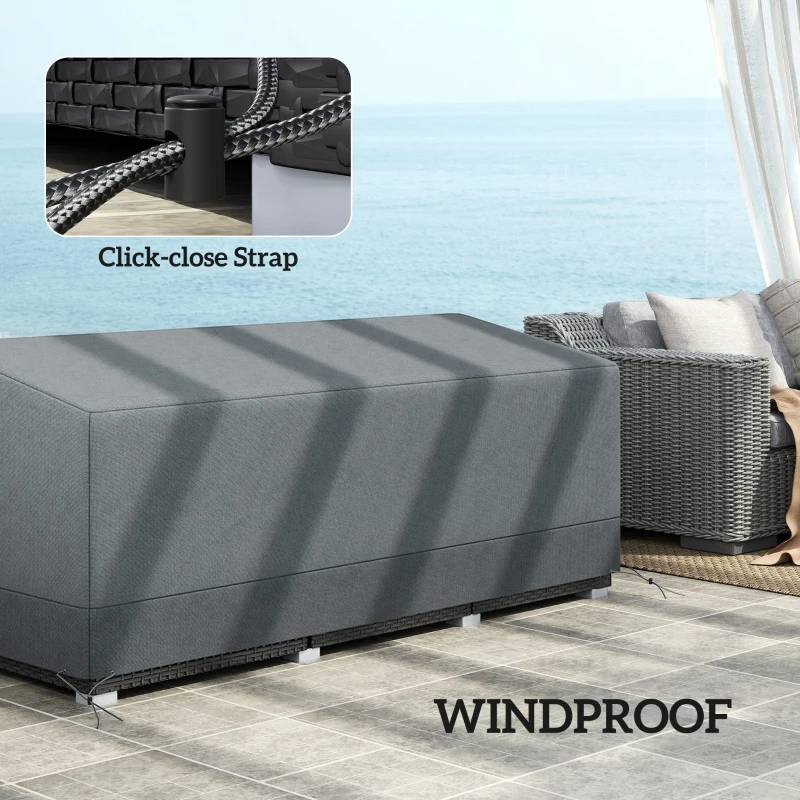 Outsunny Patio Furniture Covers Waterproof for 3 Seater Sofa, 600D Heavy Duty Oxford Outdoor Patio Cover, 75" x 28.3" x 29.9", Grey