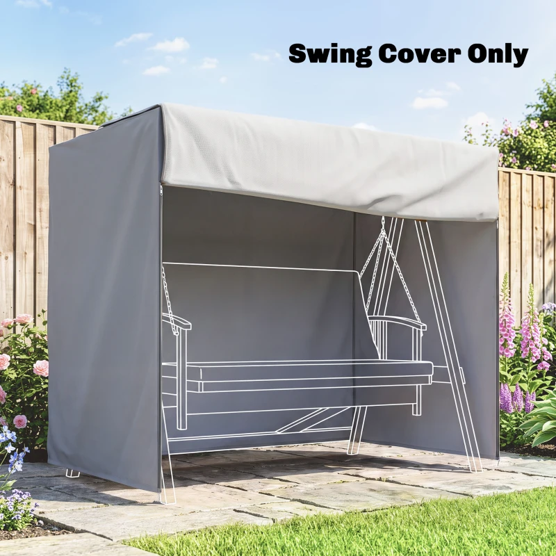 Outsunny Outdoor Patio Hammock Porch Swing Cover with UV, Water, & Dust Fighting Material, 81" x 49" x 65", Dark Gray