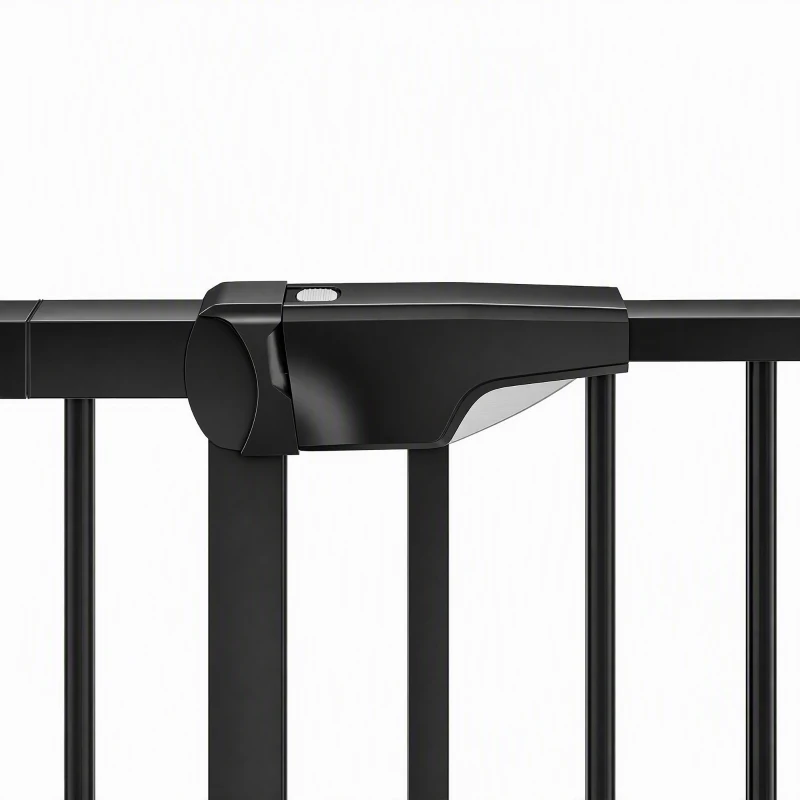 PawHut Baby Gate, Pet Gate with 3 Extensions, Auto-Close, Two-Way Open, Pressure Mounted, 36"H, Black