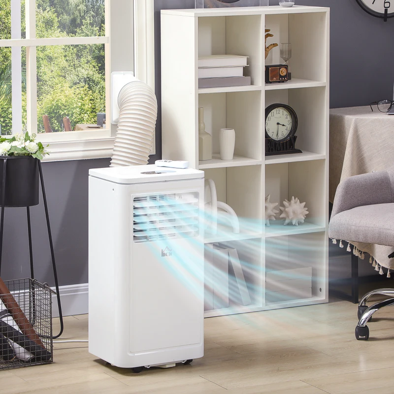 HOMCOM 10000 BTU Portable Air Conditioner Fan w/ Remote for Rooms Up to 441 Sq. Ft., Evaporative Cooler AC Unit White