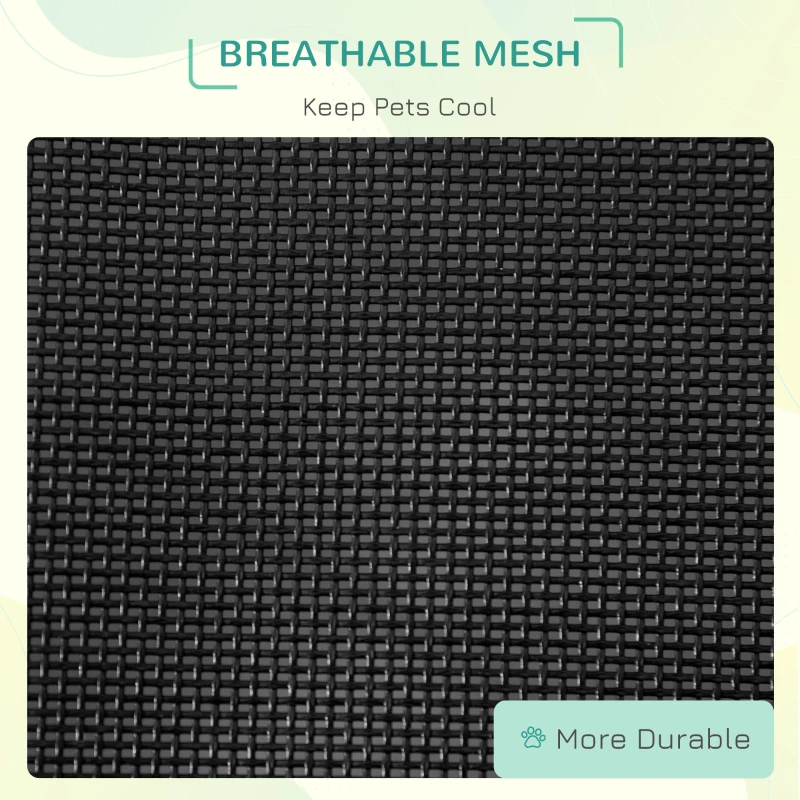 PawHut Elevated Dog Bed with Breathable Fabric, Foldable Pet Cot with Heavy Duty Steel Frame, Portable Cooling Pet Bed Indoor Outdoor Use, for Small Medium Dogs