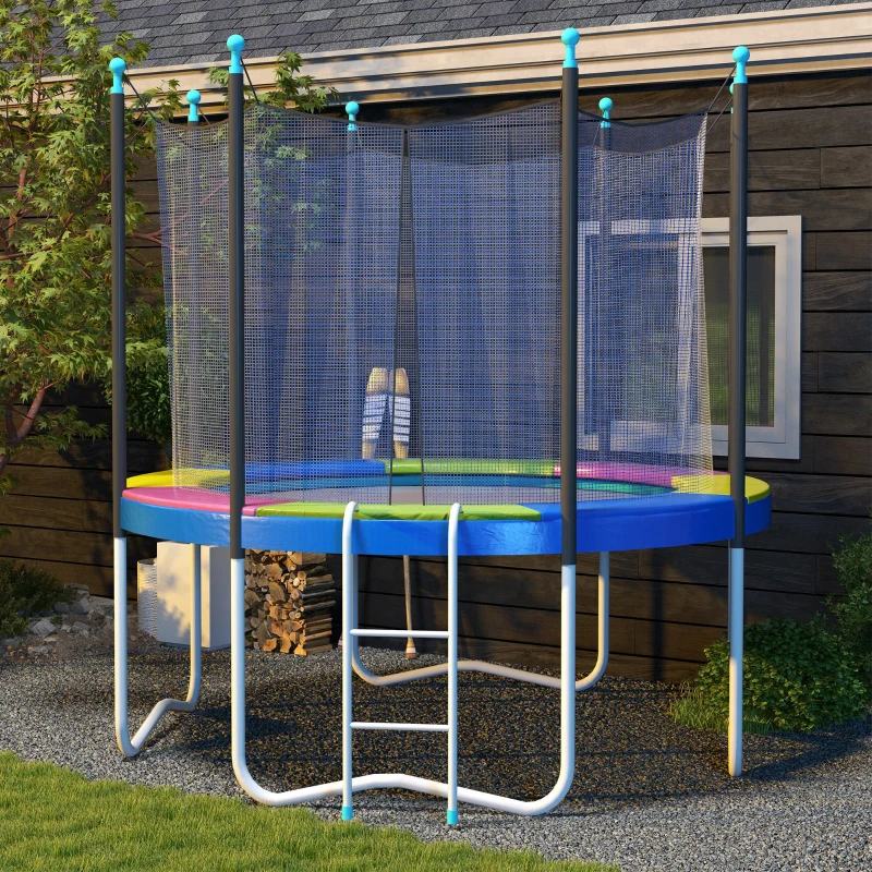 Soozier 8FT Trampoline Spring Cover, Trampoline Pad Replacement, Waterproof and Tear-Resistant, All-Weather Trampoline Accessories, No Holes for Pole, Multi-Colored