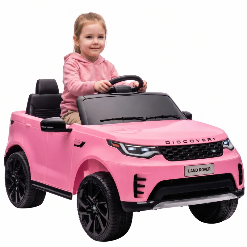 Qaba 12V Electric Car for Kids, Licensed Land Rover Ride on Car with Parent Remote, Soft Start, 4 Wheel Suspension, Pink