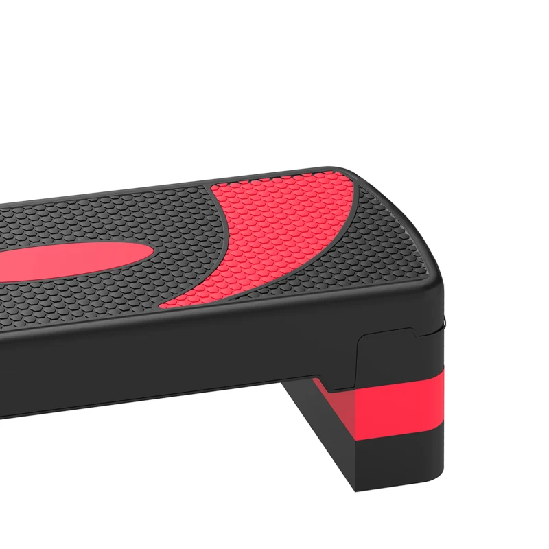 Soozier Adjustable Aerobic Stepper, Exercise Step Platform, Step Exercise Trainer, Workout Fitness Yoga Risers, 4"-6"-8", Red