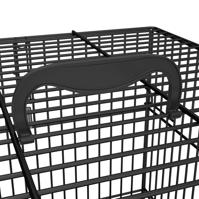 PawHut Bird Cage Portable w/ Slide-Out Tray Travel Cage for Parakeets w/ Perch & Food Bowls Black