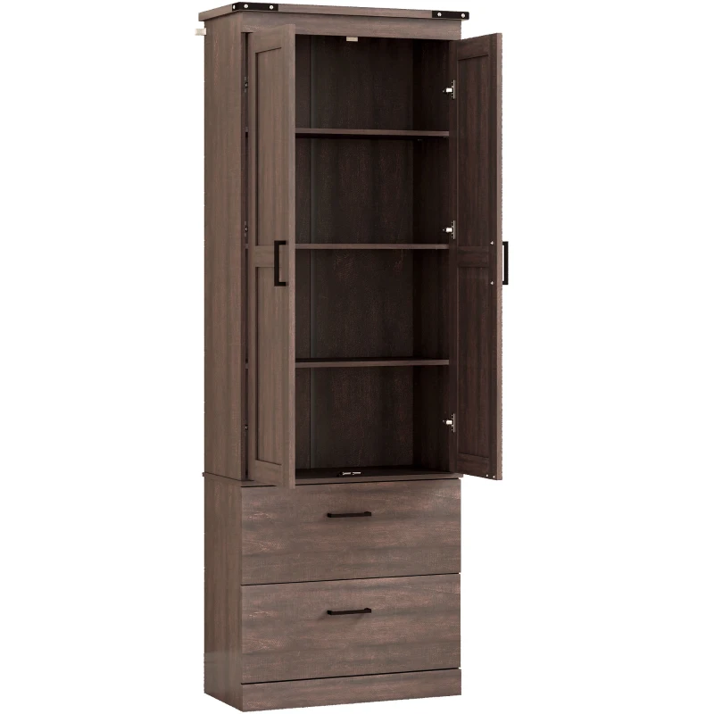 HOMCOM 67" Tall Kitchen Pantry Storage Cabinet, Kitchen Pantry Cabinet with Doors, Drawers and Adjustable Shelves
