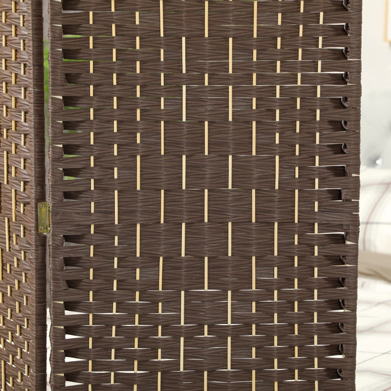 HOMCOM Folding Room Divider Screen 3 Panel 6' Tall Privacy Screen Freestanding Wood Partition for Home Office, Brown