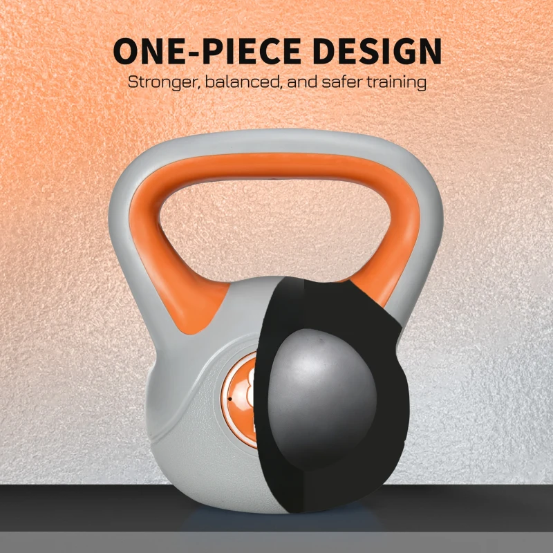 Soozier 18 lb Soft Kettlebell, Sand Filled Weight with Grip Handle, Solid Kettlebell Weight for Full Body Workout, Orange