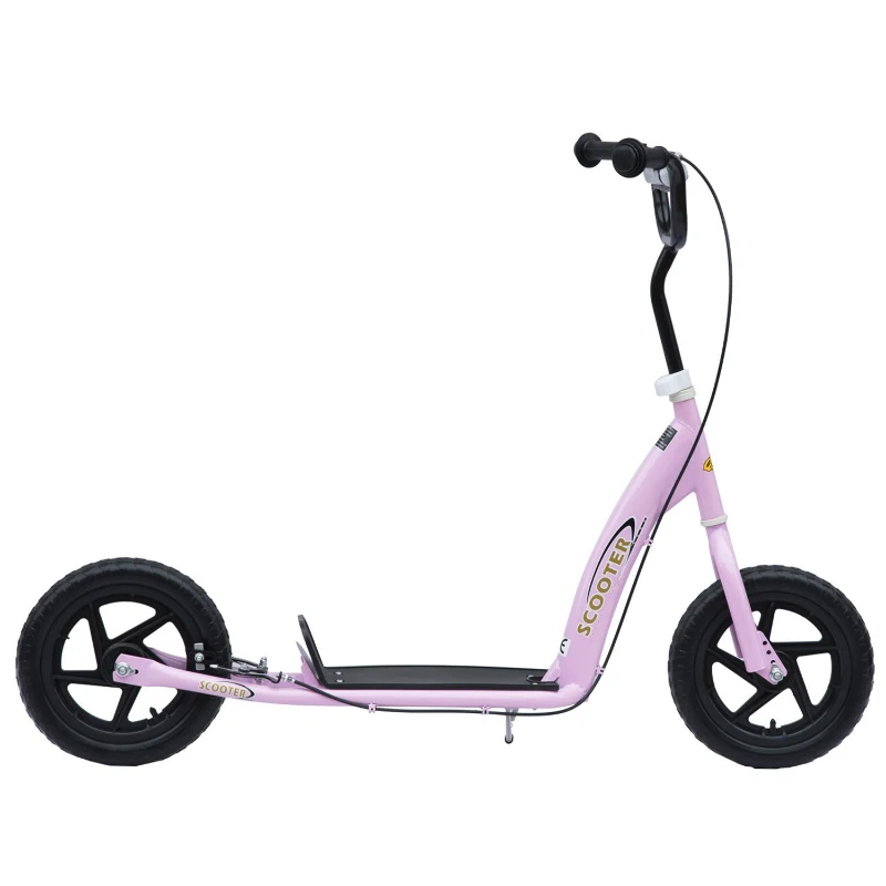HOMCOM Adjustable Kids Pro Stunt Scooter Children Street Bike Bicycle Ride On with 12” Tire (Black)