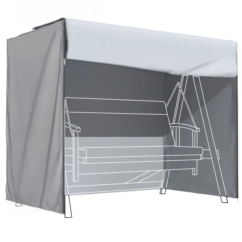 Outsunny Outdoor Patio Hammock Porch Swing Cover with UV, Water, & Dust Fighting Material, 81" x 49" x 65", Dark Gray