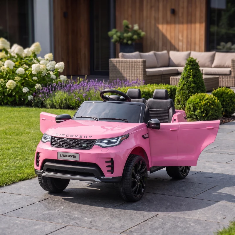 Qaba 12V Electric Car for Kids, Licensed Land Rover Ride on Car with Parent Remote, Soft Start, 4 Wheel Suspension, Pink