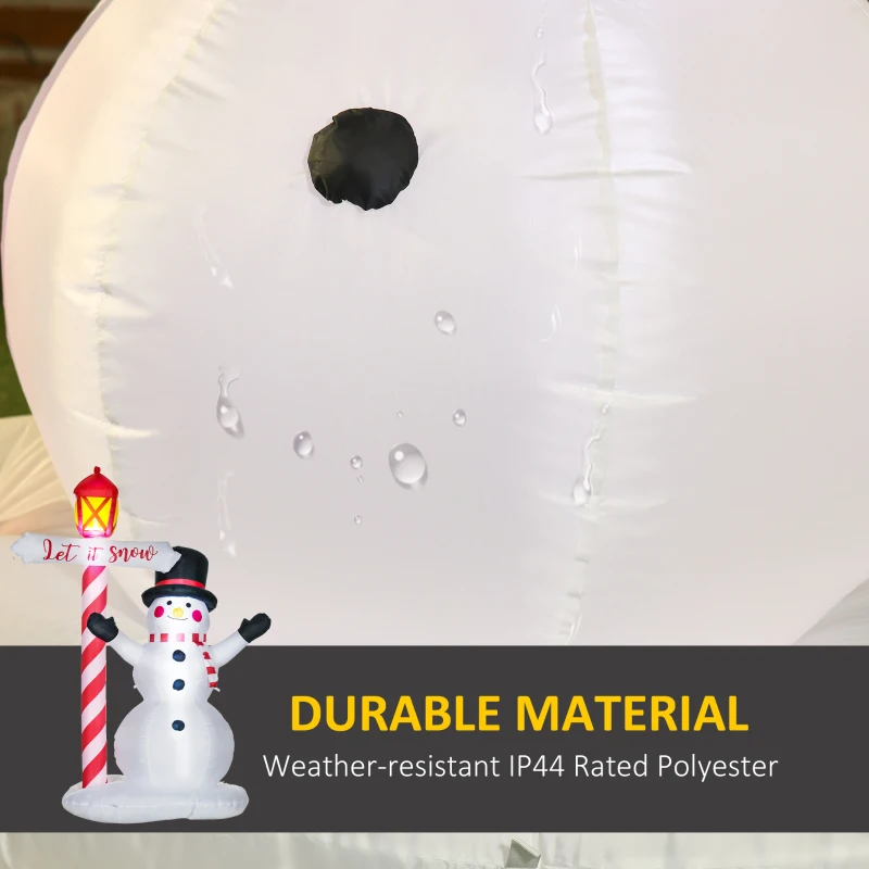 HOMCOM 7ft Christmas Inflatables Outdoor Decorationss Decorations Snowman with Street Light, Blow-Up LED Christmas Decor