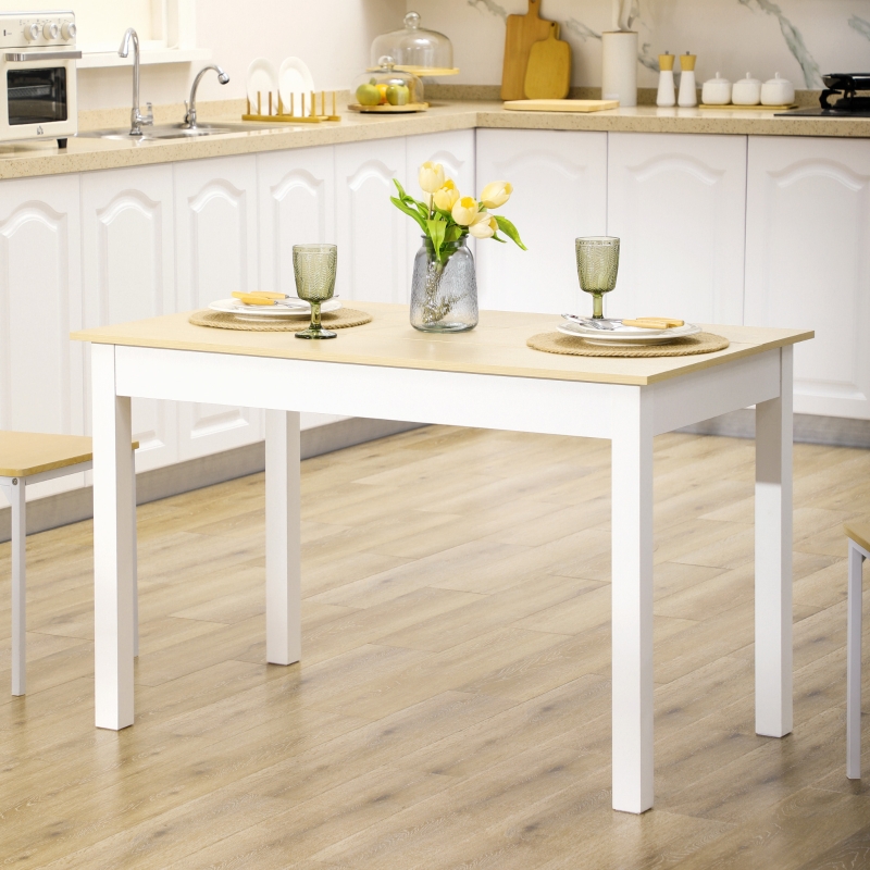 HOMCOM Kitchen Table, Dining Table for 4 to 6 People, 46.9" W x 27.6" D x 29.5" H, Oak